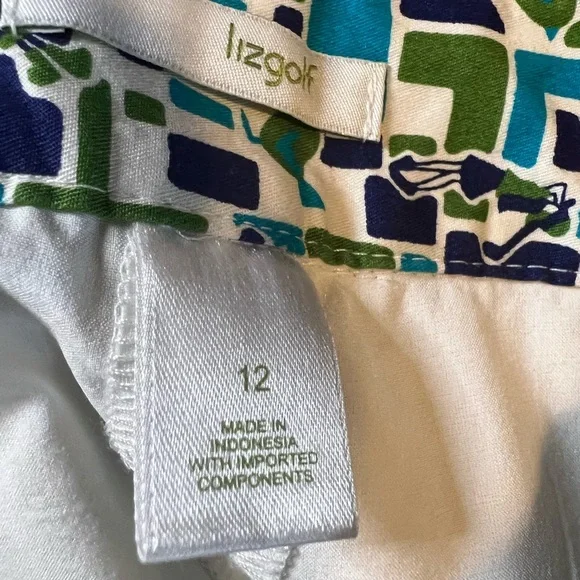 Liz Golf Midcentury Palm Sprigs Print Claiborne Skort/Skirt Size 12 - Picture 9 of 10